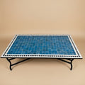 Table rectangulaire zellige artisanal Bleu