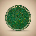 Table ronde en zellige artisanal vert émeraude