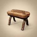 Tabouret chameau en cuir