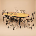 Table ovale zellige artisanal jaune