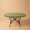 Table ovale zellige artisanal vert emeraude