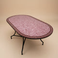 Table ovale zellige artisanal mauve hue