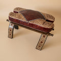 Tabouret chameau en cuir